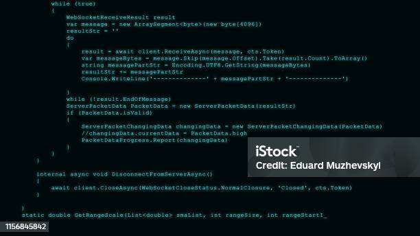 3d Hacking Code Data Flow Stream On Black Screen With Typing Coding ...
