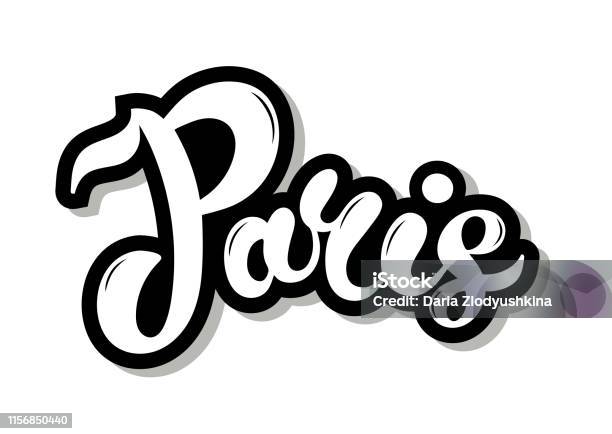 Paris Lettering Cut Out Paris Hand Drawn Lettering Stock Illustration - Download Image Now ...