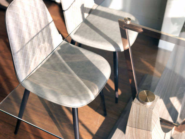 istock Transparent glass table and two chairs 1156851672