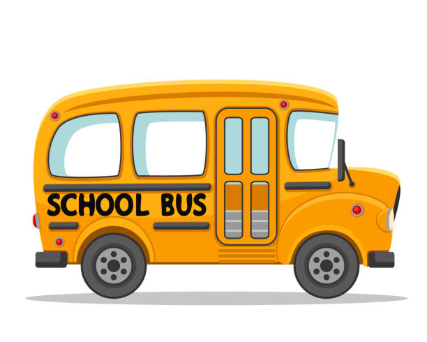 ilustrações de stock, clip art, desenhos animados e ícones de empty school bus on a white background. - bus school bus education cartoon