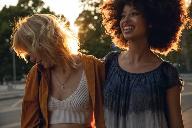 Happy girls spending a day off together