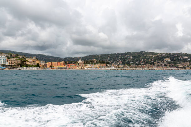 istock Small city from sea 1156857436