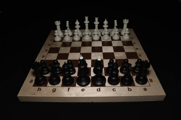 istock Wooden chess board and the pieces as a skill theme 1156860396