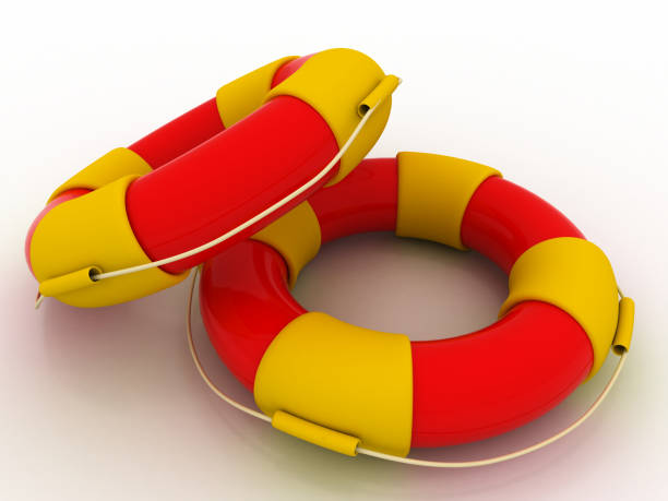 istock The image of a life buoy on a white background 1156870101