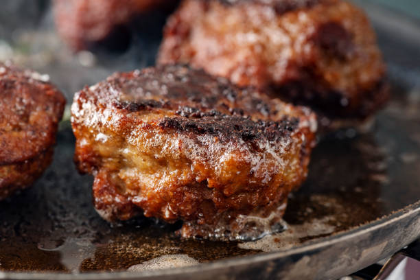 istock Traditional Danish meat balls or frikadeller pan fried. 1156873370