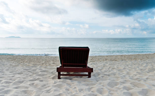Summer concept , Beach white sand and turquoise sea color at maldives on the weekend holidays
