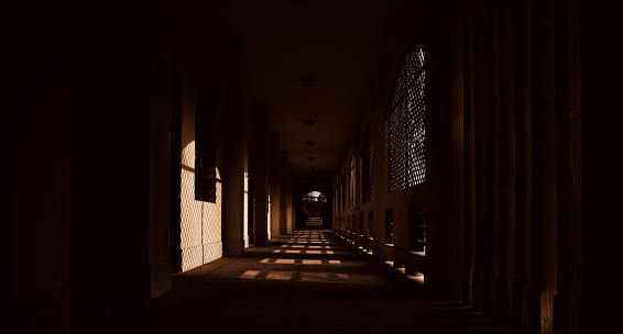 Long traditional corridor of a building