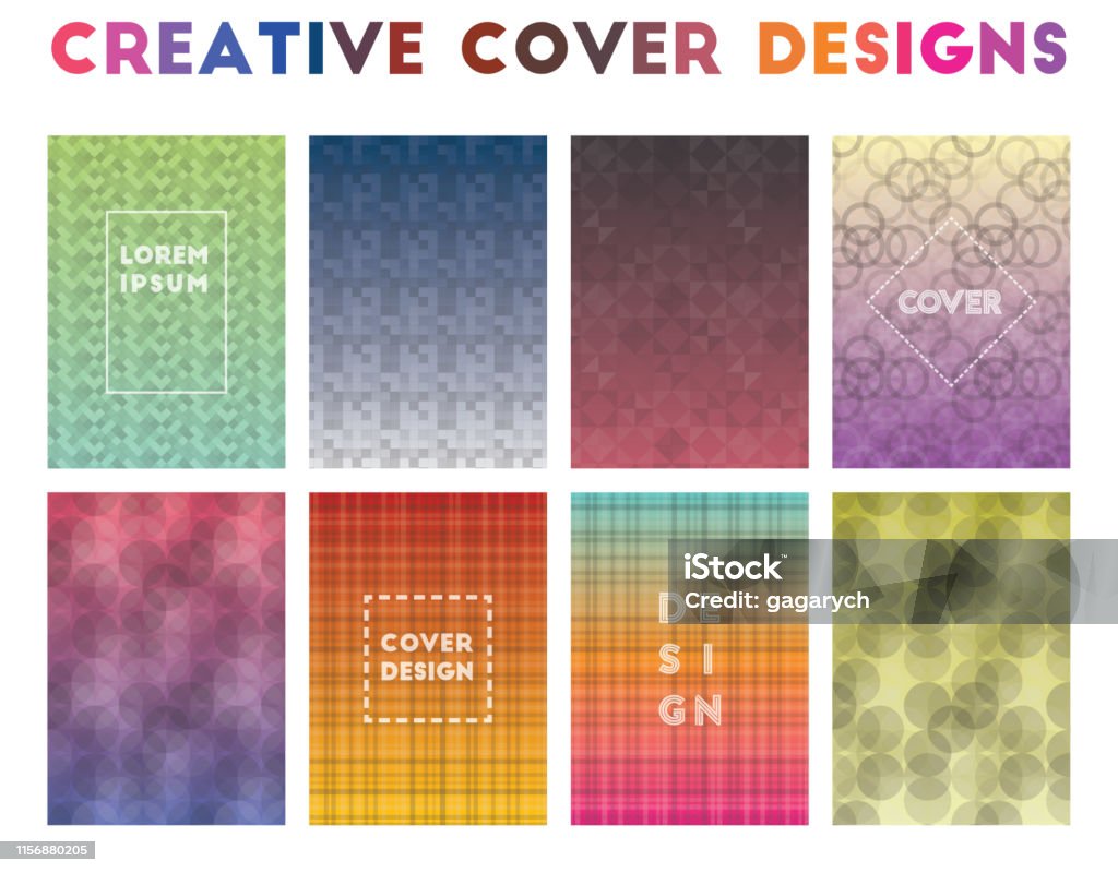 Ilustración de Diseños De Portadas Creativas y más Vectores Libres de  Derechos de A la moda - A la moda, Abstracto, Acontecimiento anual - iStock