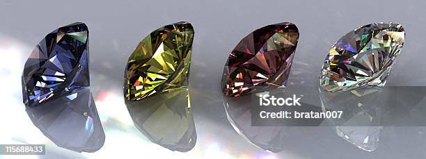 Cuatro Diamantes Foto de stock y más banco de imágenes de Diamante - Diamante, Amarillo - Color, Arte y artesanía