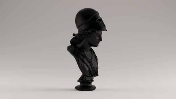 black minerva busto escultura vista direita - minerva - fotografias e filmes do acervo
