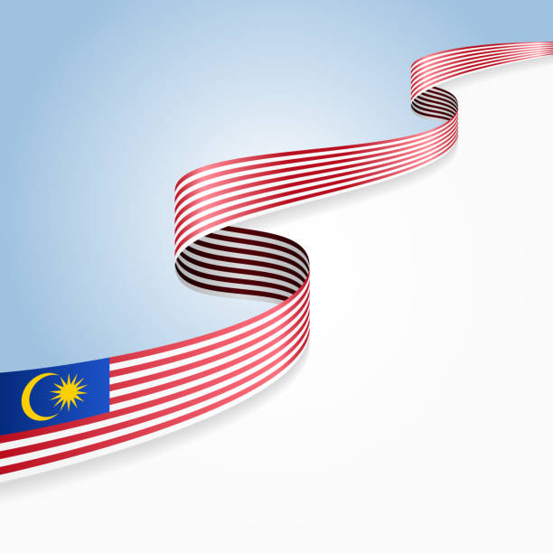 말레이시아 국기 물결 모양의 배경입니다. 벡터 그림입니다. - 말레이시아 국기 stock illustrations