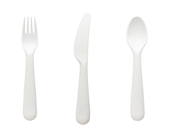 istock set of white plastic spoon, fork and knife isolated on white background 1156887605
