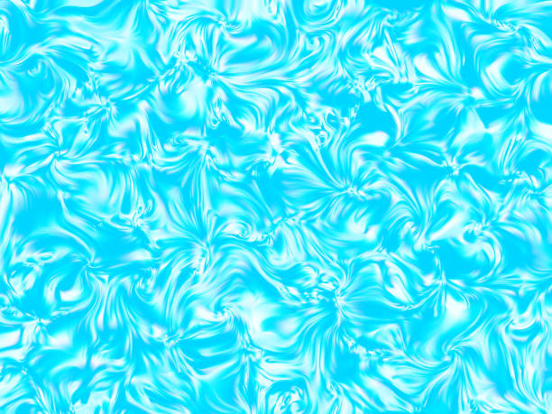 hellblau weiß frost muster gefrorene blase wasser welle textur ornament abstrakte kristall eis fenster glas prisma effekt fraktale fine art - frosted glass glass textured crystal stock-fotos und bilder