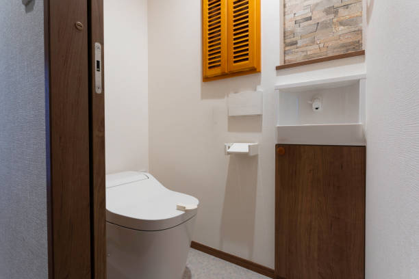 Japanese general housing.　toilet. Interior photo of a common Japanese house. japanese toilet stock pictures, royalty-free photos & images