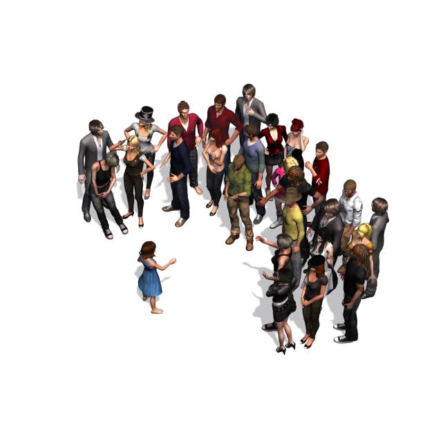 istock a child in conversation to a group of people - top view 1156890200