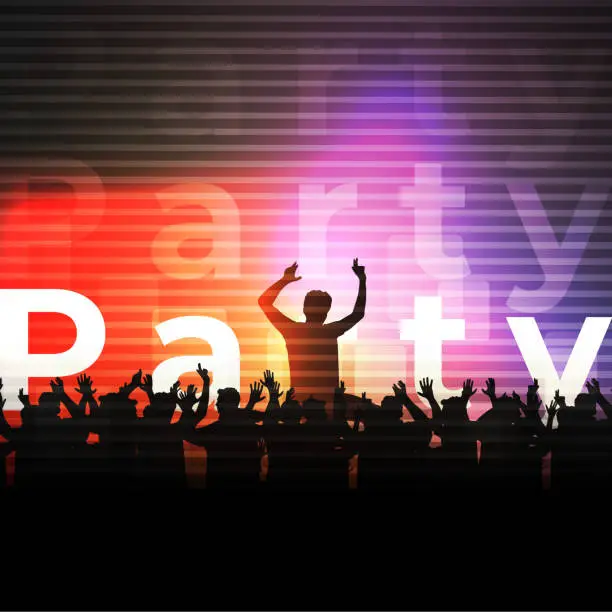 Vector illustration of Party crowd poster design