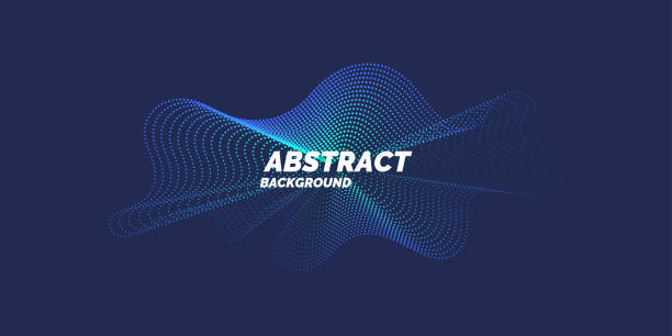 Vector abstract background with dynamic waves, line and particles. Vector abstract background with dynamic waves, line and particles. Illustration suitable for design dispersion stock illustrations