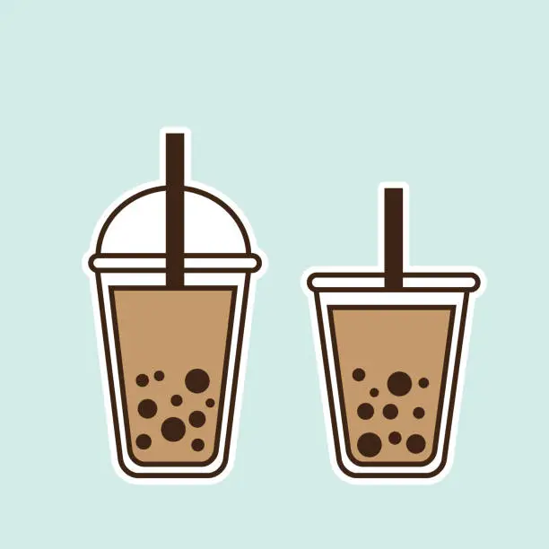 Vector illustration of Delicious Boba Tea