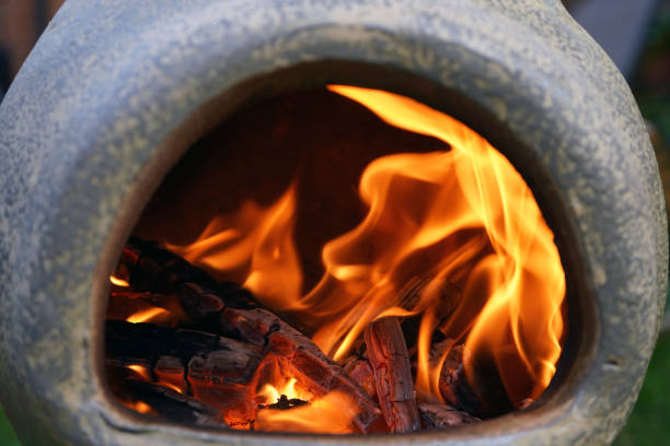 istock Wood burning in a chiminea 1156915804