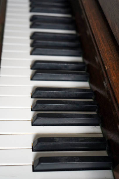Close up of piano keys