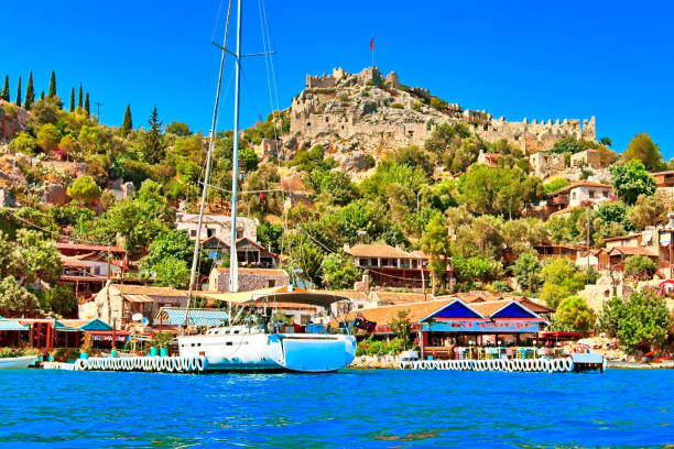 Kekova/Turkey Kekova is a small, quaint rocky island off the coast of Kaleköy and Üçağız near Demre district of Antalya. kekova stock pictures, royalty-free photos & images