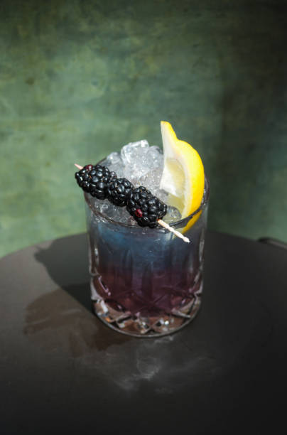 Elegant Cocktail Drink in purple blue