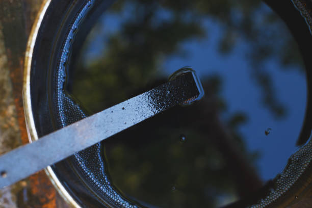 istock can of brown  paint  is in the yard 1156920519