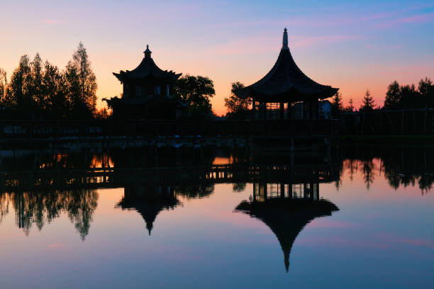 istock Oriental buildings in low sunset light 1156924073