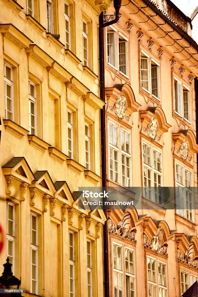 Old Town Prague Cityscape and Stare Mesto of Prague Architecture Stock Photo