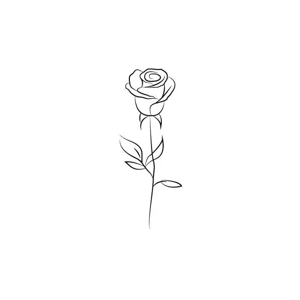 Vector illustration of figure rose with leaves icon, vector illustraction design