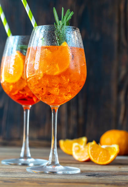 Glasses of Spritz cocktail