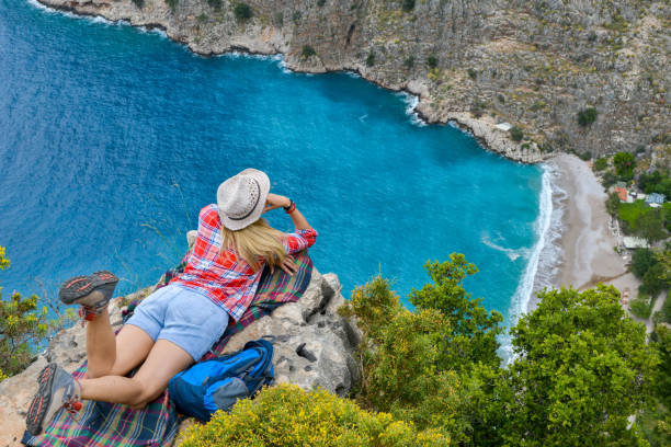 istock Butterfly valley. Hiking woman 1156933496
