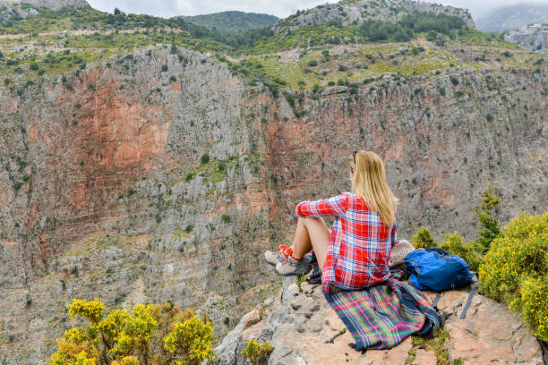 istock Butterfly valley. Hiking woman 1156933718