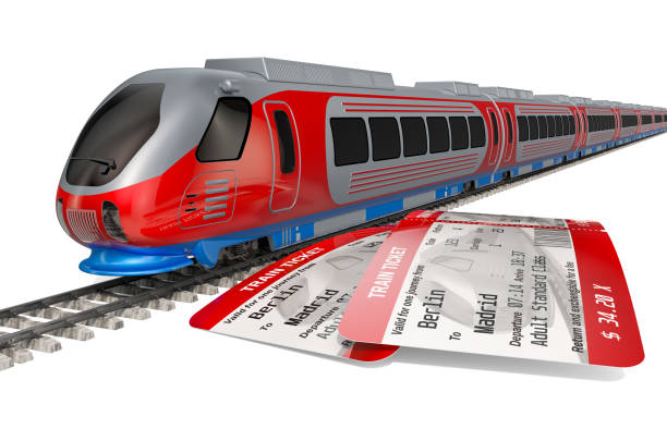 istock High speed train with tickets. Travel concept, 3D rendering isolated on white background 1156935869