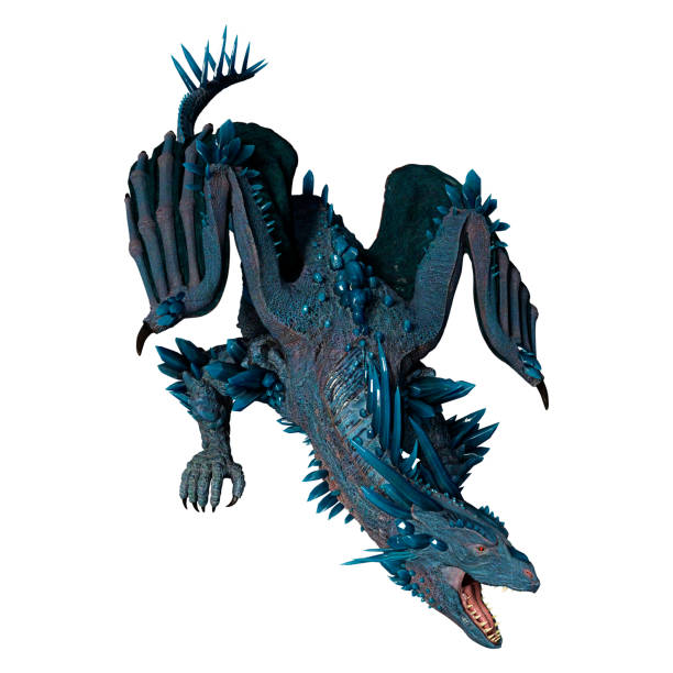 istock 3D illustration fantasy dragon on white 1156938517