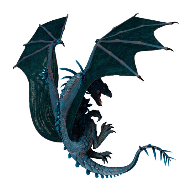 istock 3D illustration fantasy dragon on white 1156938521