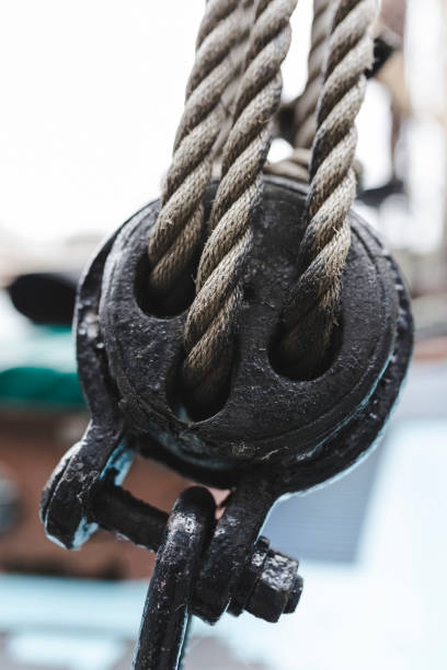 istock Historical Old Nautical Pulley On The Ship 1156940557