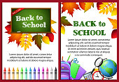 Back to school letterings in frames, stationery, calculator