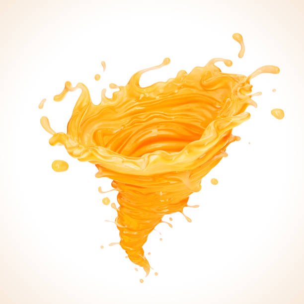 orange juice tornade ou twister forme splash. - hurricane cocktail photos et images de collection