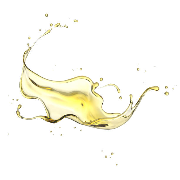istock Olive or engine oil splash, cosmetic serum liquid. 1156944361