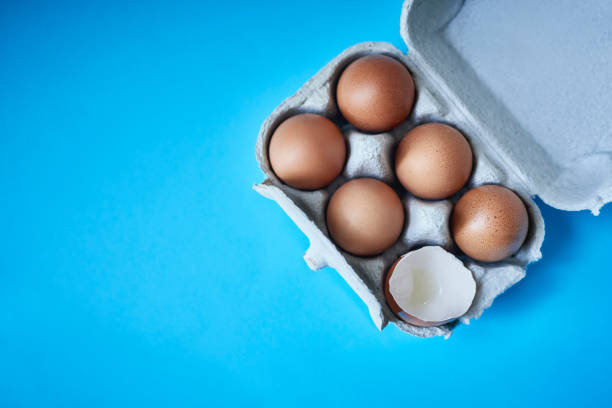 Six brown eggs
