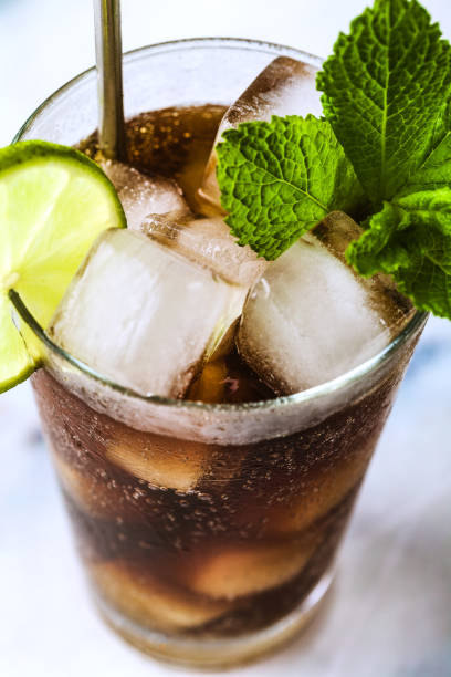 istock Coca Coke cocktail in a tall glass cuba libre. refreshing summer drink 1156947763