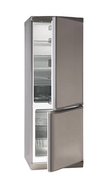 istock An empty fridge freezer with open doors 115695008
