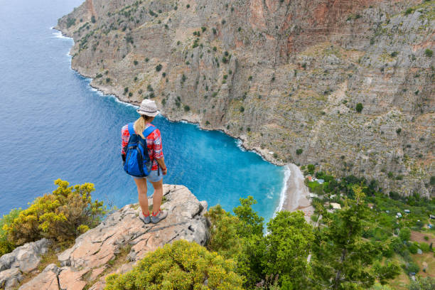 istock Butterfly valley. Hiking woman 1156950209