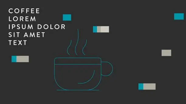 Vector illustration of Coffee . Coffee cup on black background