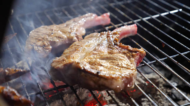 istock Kurobuta pork ribs roasted on barbecue stove 1156951476