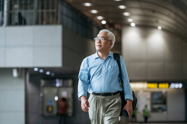 Senior businessman travelling