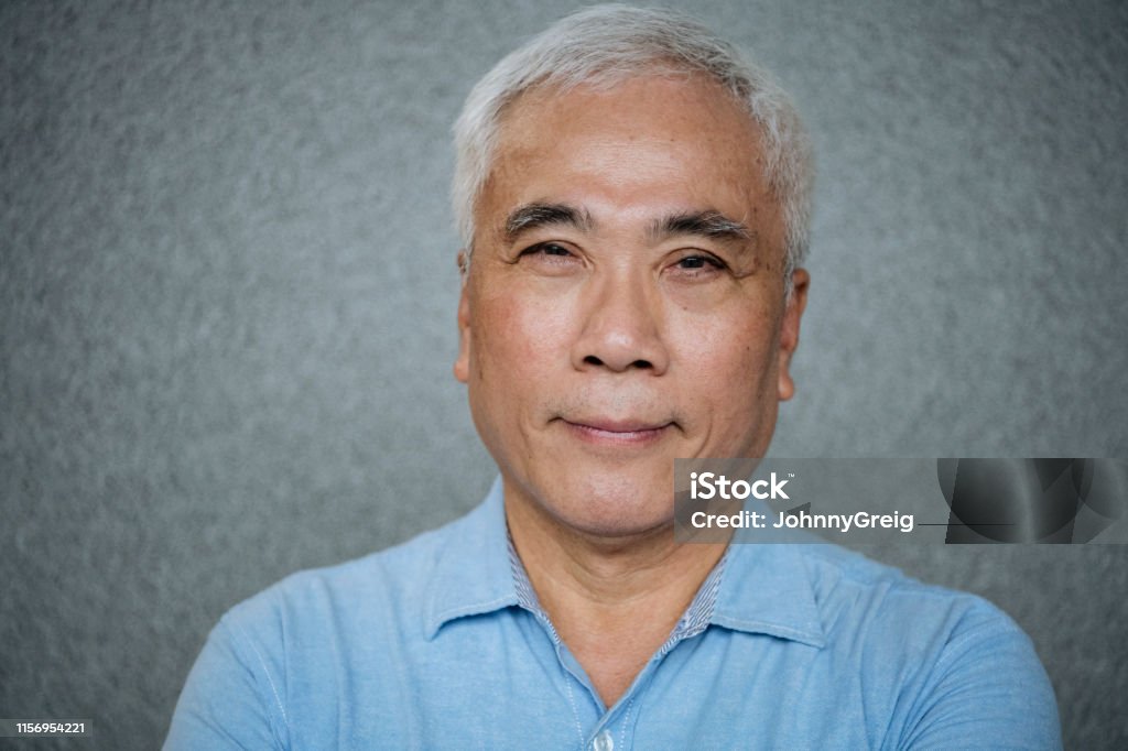 Senior Chinese Man Smiling Towards Camera Stock Photo - Download Image Now  - Asian and Indian Ethnicities, Men, Portrait - iStock