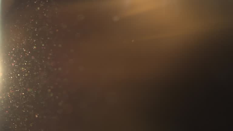 Video of dust float in dark room super slow motion. 4K