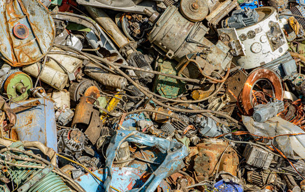 istock Recycling: Pile of electrical scrap motors and generators at junkyard 1156969721